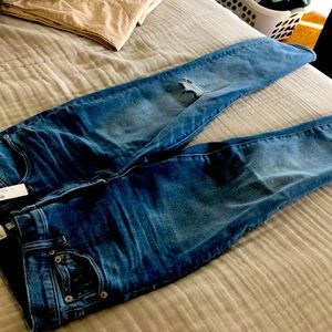 J Crew 9” waist mildly distressed skinny jean